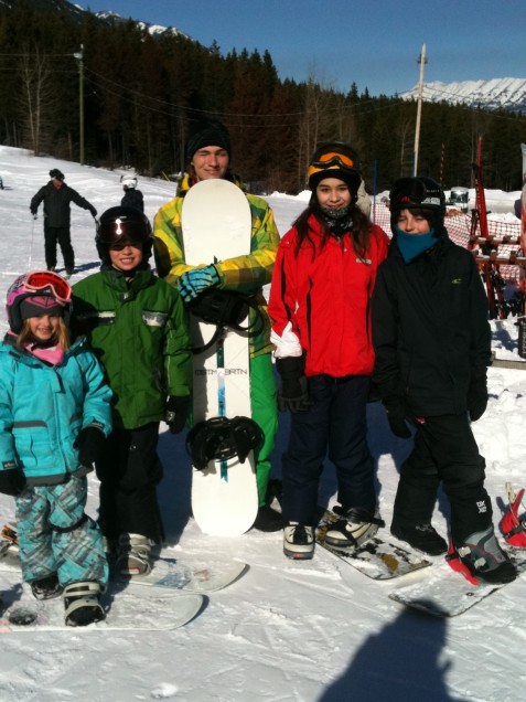 Snowboard instructor group