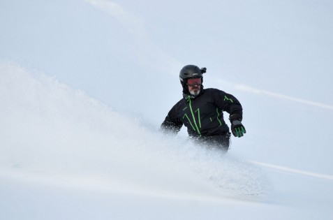 Snowboarder headcam