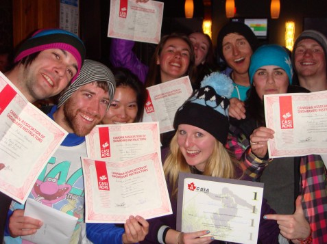 Ski and snowboard instructor certificates