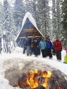 A fire pit at the Stagger Inn on Red Mountain