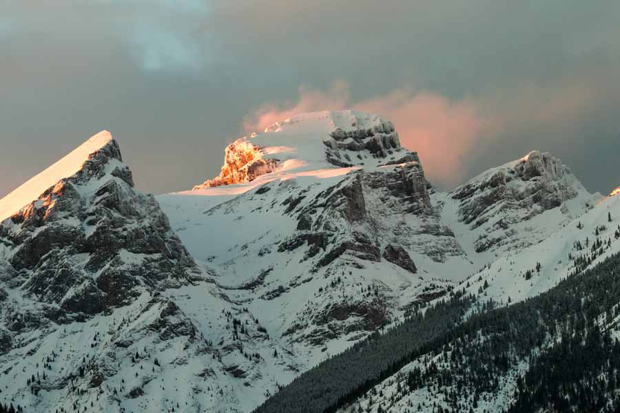 The iconic Three Sisters than overlook Fernie.