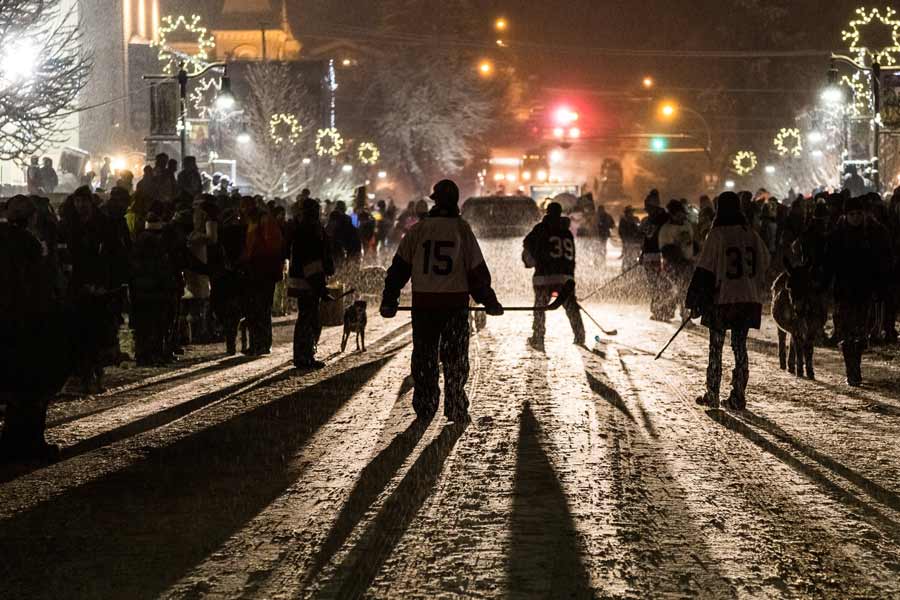 The streets of Rossland packed with carnival goers.