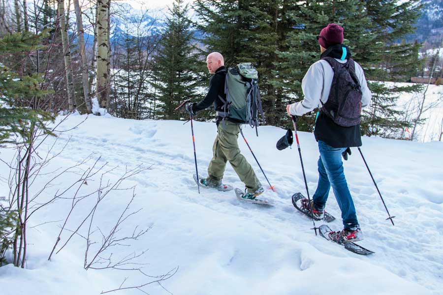 Snowshoeing Fernie's trails.