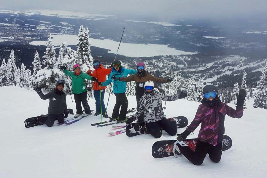 Epic views from Whitefish Resort over a massive lake.